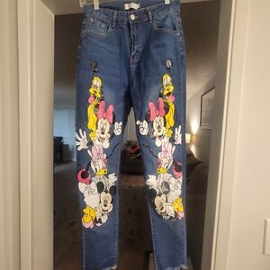 Disney Women's Blue Jeans with Character Print